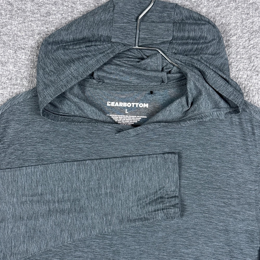 Bear Bottom Tech Hoodie Mens Large Gray Stretch Performance Lightweight Wicking
